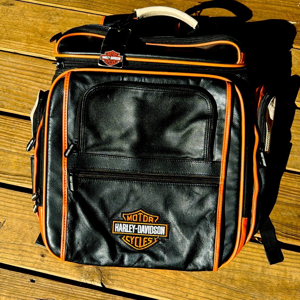 RARE Harley Davidson 105th Anniversary Real Leather Backpack